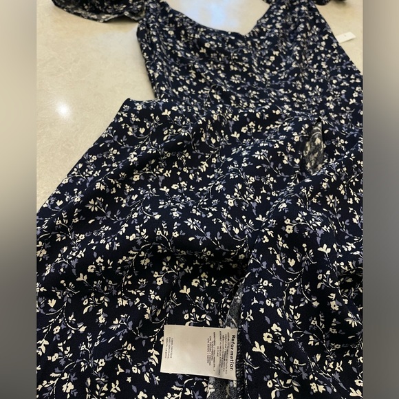 Reformation Baxley Floral Print Midi Dress In Blue Size 0 - Picture 8 of 14